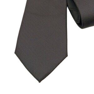 Isaac Mizrahi New York Silk Tie Men’s 61.5” Solid Black Woven Wedding Classic